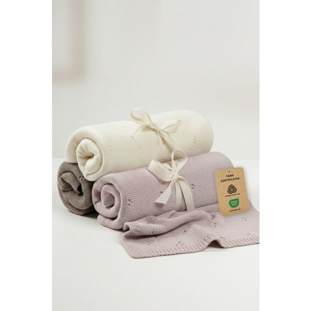 APOLLO Babydecke – 100 % Merinowolle – Taupe