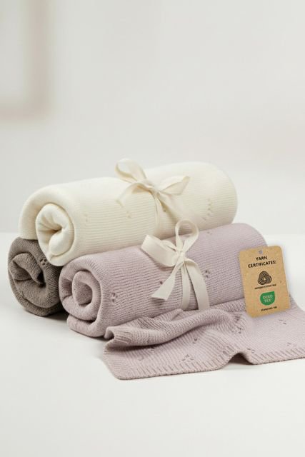 APOLLO Babydecke – 100 % Merinowolle – Taupe