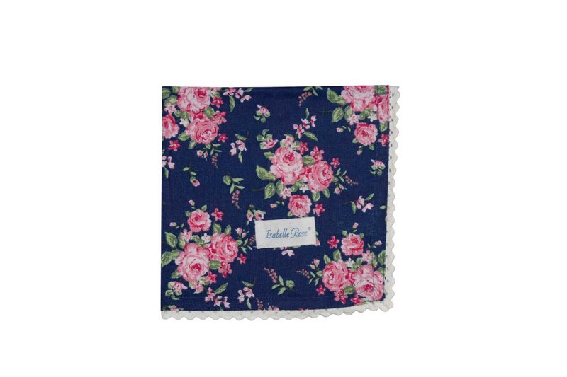 Napkin with lace Bella blue 40x40 cm Isabelle Rose