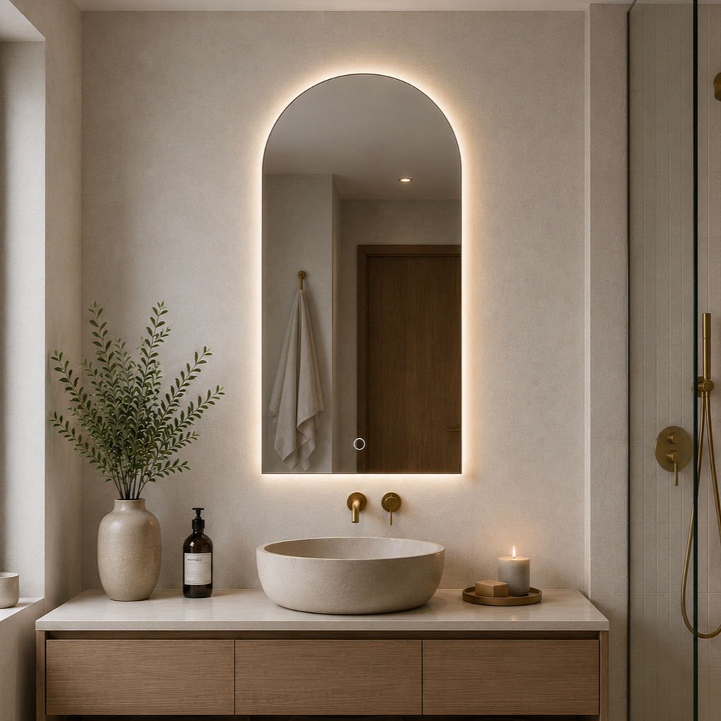 LED badeværelsesspejl Lumoire Serenity 45x100 cm