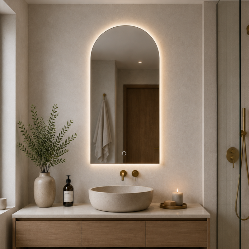 LED badeværelsesspejl Lumoire Serenity 45x100 cm