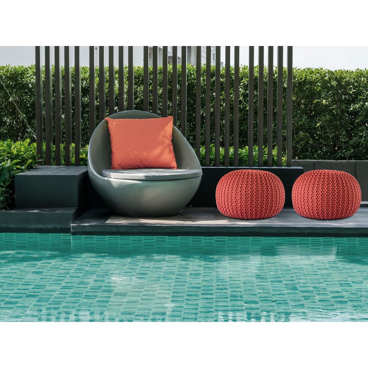 Pouf Outdoor Ø55cm stoel Pouf Terrace Pool Garden