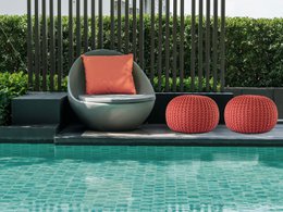 Pouf outdoor ø55cm Sitzpouf Terrasse Pool Garten