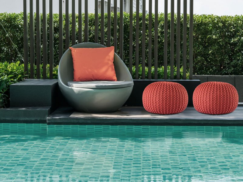 Pouf outdoor ø55cm Sitzpouf Terrasse Pool Garten