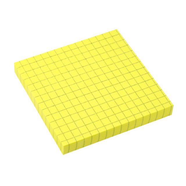 Info notes 75x75mm ruitjes fel geel 80 blad