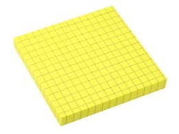 Info notes 75x75mm ruitjes fel geel 80 blad