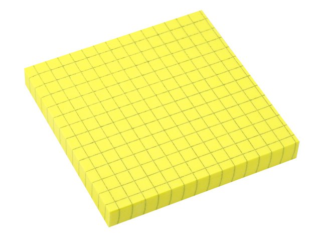 Info notes 75x75mm ruitjes fel geel 80 blad