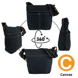 Domelo Damen gewachste Canvas Umhängetasche. Wasserabweisende Hobo Tasche. Vegane Beutel Bag. Damen/ Mädchen Umhängetasche mit verstellbarer Henkel. Leichte große Stofftasche mit Reißverschluss.