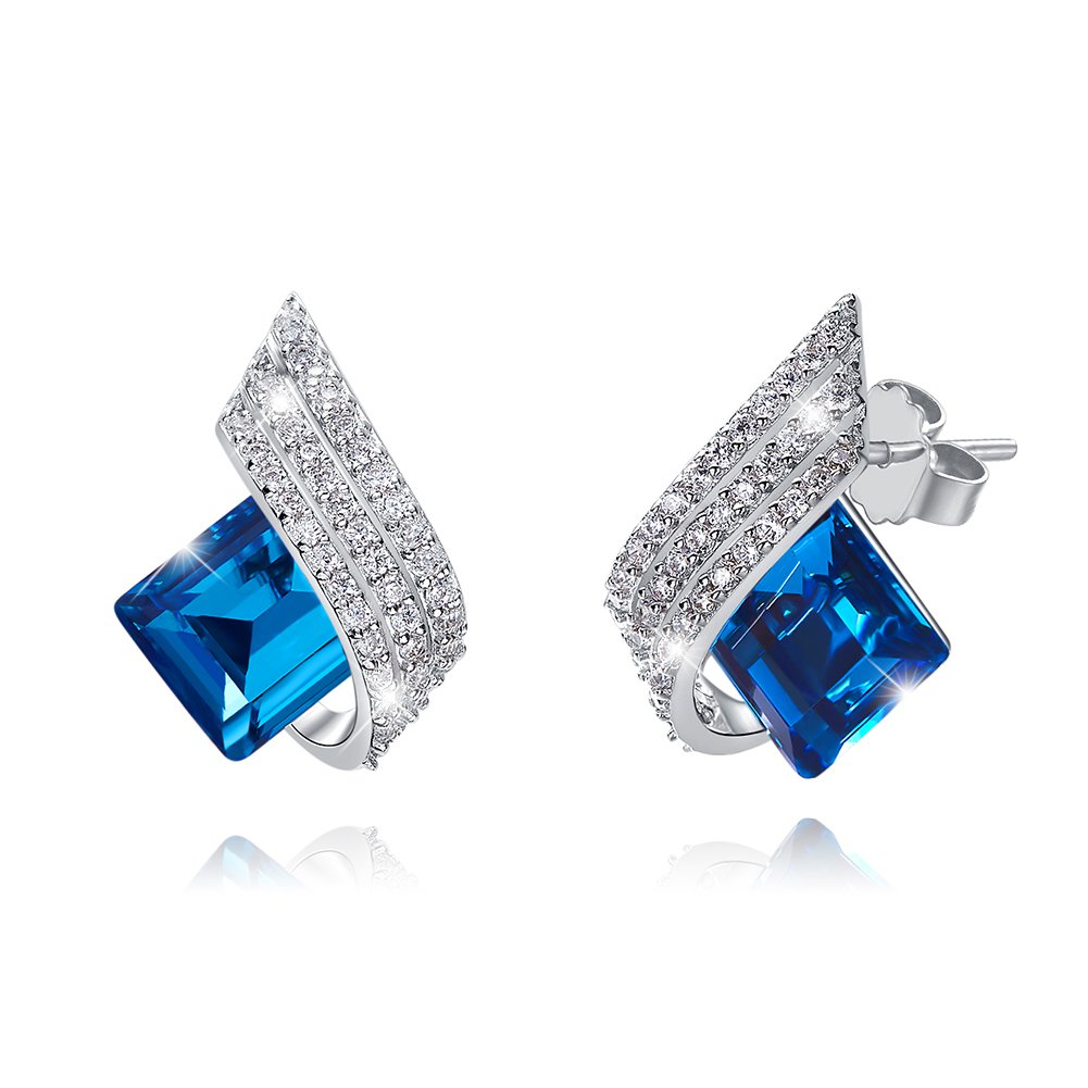 Blue stud earrings