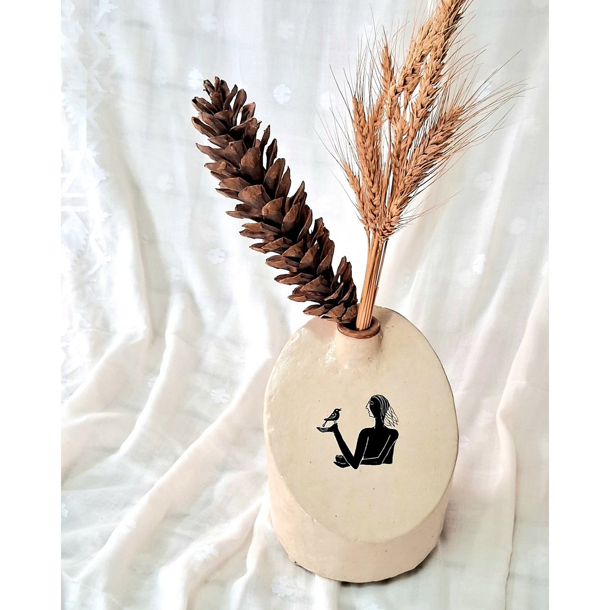 Vase | Handcrafted Papier mâch Fresh Dry Flowers Lightweight
