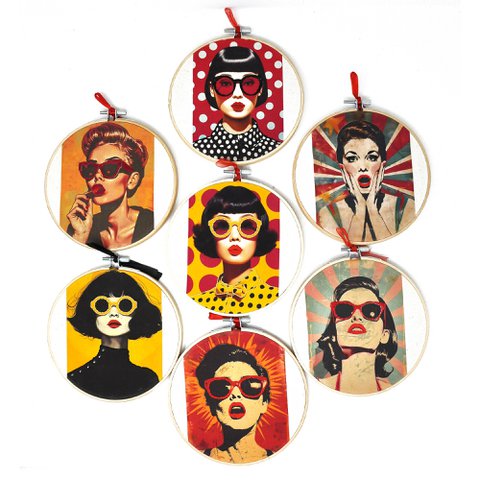 Pop Vintage Portrait Collection – Stickerei-Einzelhandels-Starterpaket (7 Stück)