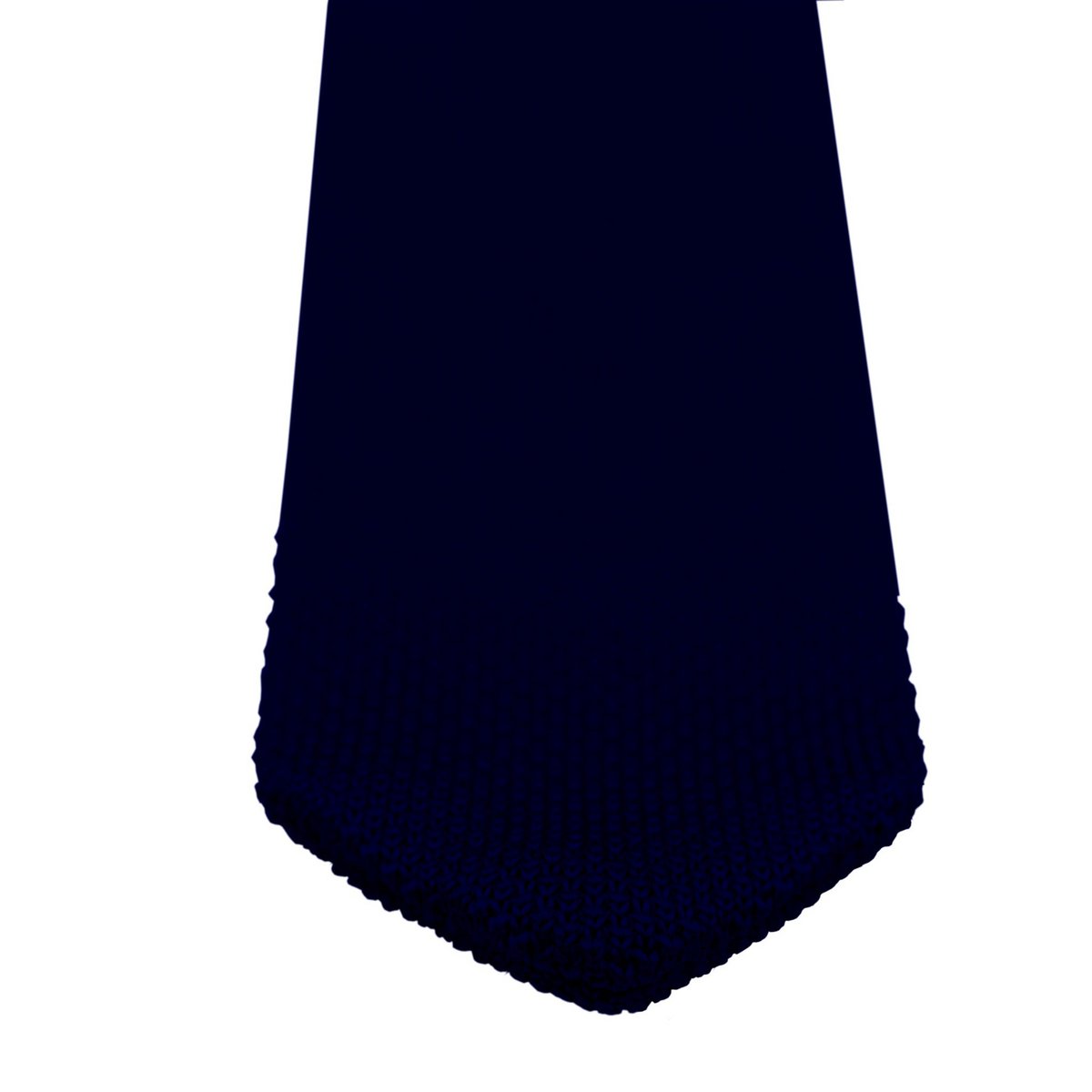 Ensemble cravate et pochette en tricot bleu marine