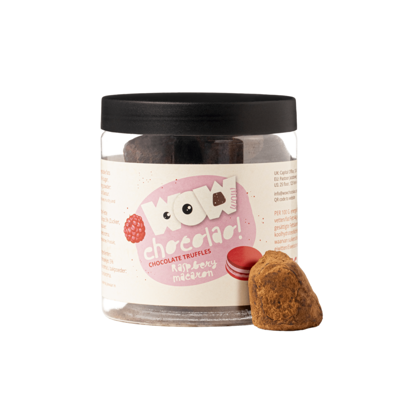 Raspberry Macaron Chocolate Truffles Gift Jar 130g | Fruity Luxury Chocolate
