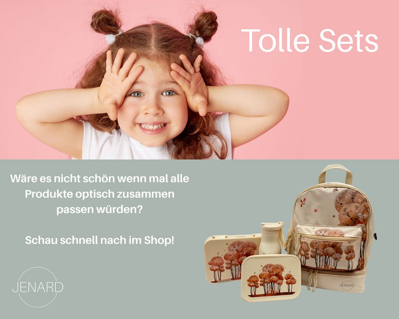 Fiambrera Infantil Animales del Bosque Crema – Caja Bento | JENARD®
