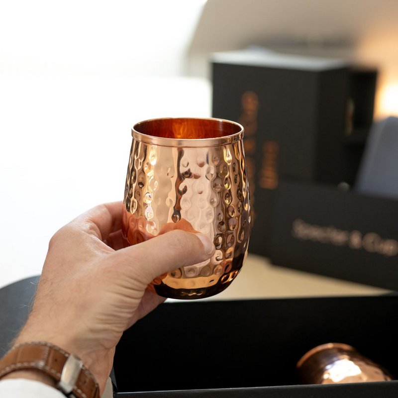 Lima kobberkopsæt – 2x cocktailkopper (hamret, 470 ml)