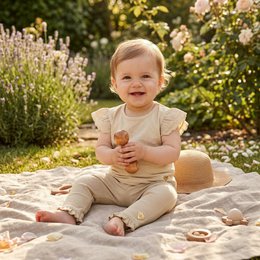 Legging per bebè Little Chiq – Sabbia