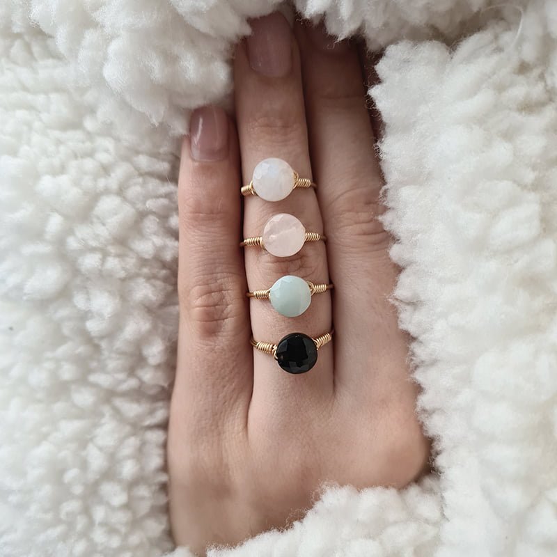 Ring Amazoniet Goud - Balance Story
