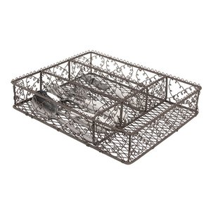 Cutlery tray 31x25x7 cm Brown Metal