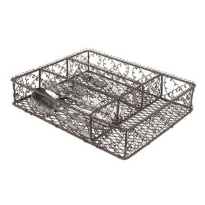 Cutlery tray 31x25x7 cm Brown Metal