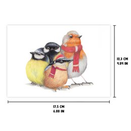 Birds Christmas Card, Greeting Card, Holiday Card 12,3 x 17,5 cm