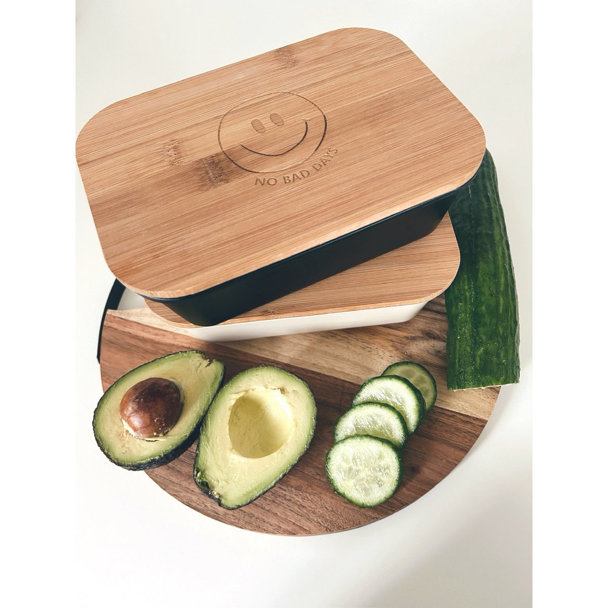 Lunchbox mit Holzdeckel Smiley