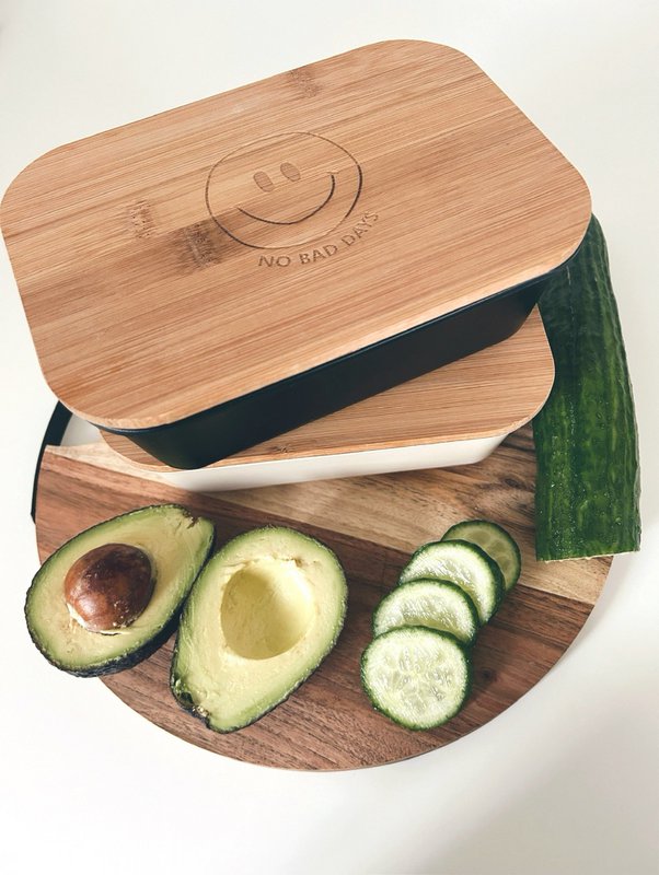 Lunchbox mit Holzdeckel Smiley