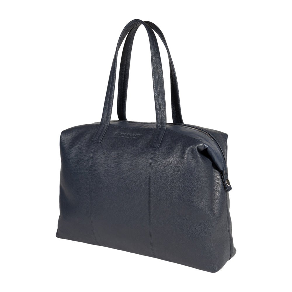 RB2004D | La bolsa de compras se transformó en una verdad en flor real, dólar/grano ligero. Doble manija. Color azul.