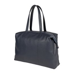 RB2004D | Borsa Shopping Trasformabile in Bauletto in Vera Pelle pieno fiore, grana dollaro/leggera. Doppio manico. Colore Blu. Dimensioni: cm 43 x 36 x 14. Confezione: Sacchetto in Tessuto non Tessuto