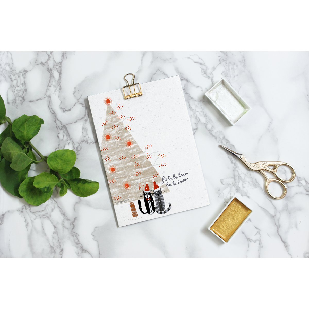 postcard - series 'Christmas' - 'Christmas cats'