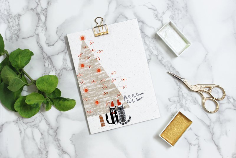 postkort - serie 'Christmas' - 'Julekatte'