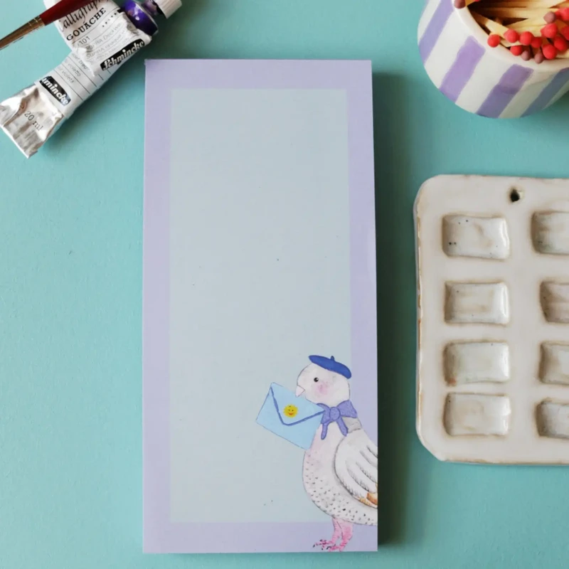 Notepad 10x20cm carrier pigeon