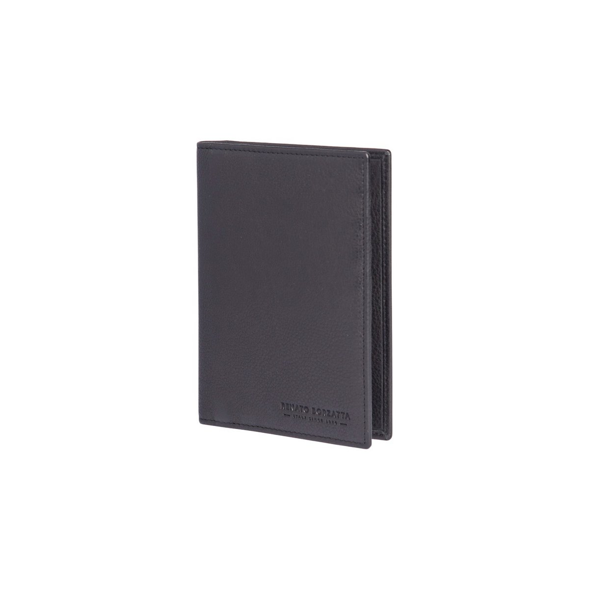 RB10722A | Dokumenten-/Reisepasshülle aus echtem Vollnarbenleder mit leichter Narbung. Schwarze Farbe. Maße geschlossen: 10 x 14 x 1 cm