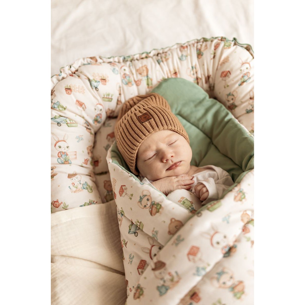 Nid d'enfant OLIVIER - 100% coton - sauge