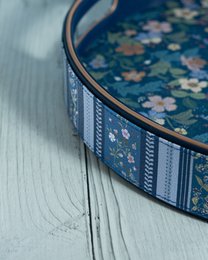 Decorative Tray | Vegan Round Serving Floral Dia | Leather