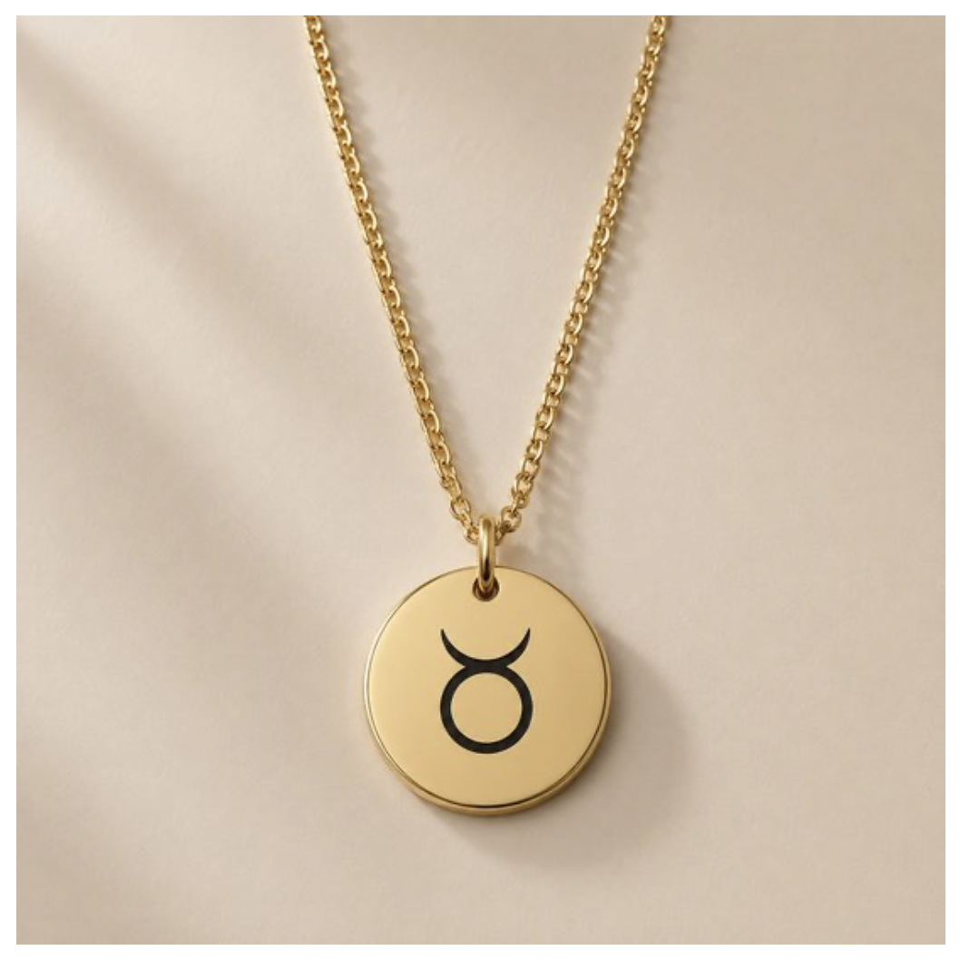 Zodiac Sign Necklace Gold Taurus / Taurus