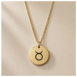 Zodiac Sign Necklace Gold Taurus / Taurus