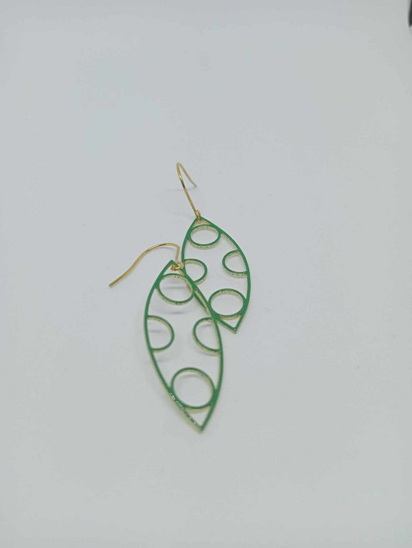 Boucles d'oreilles émail vert