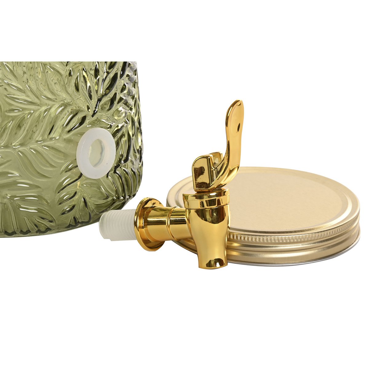 Drankdispenser Leafs Verde 3,3L met Tap Kraan en Metalen Onderstel – Groen / Goud