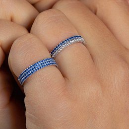 Steffi-Ring aus Silber und weißen Zirkonen