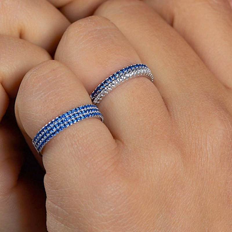 Steffi-Ring aus Silber und weißen Zirkonen