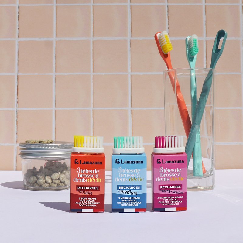 Refill of 3 toothbrush heads - Pack of 15 (5 boxes of each softness)