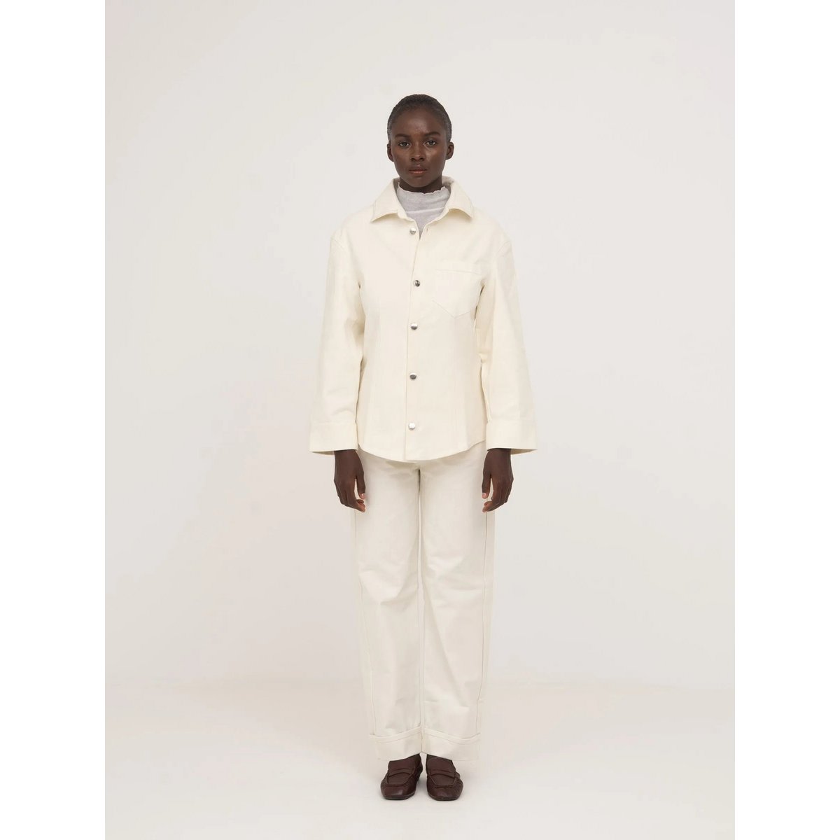 Agenda Cream Denim Trousers
