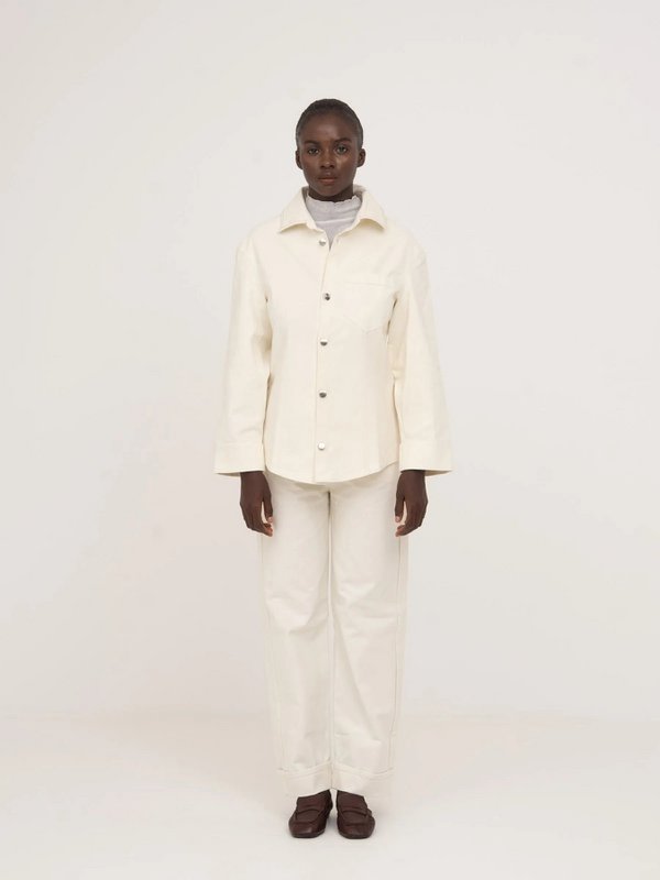 Agenda Cream Denim Trousers