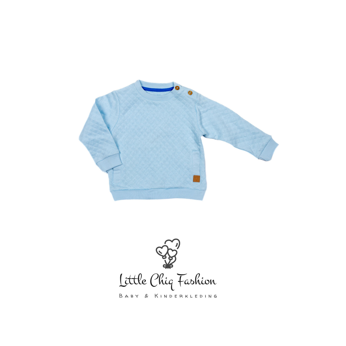 Little Chiq Baby Sweater tissu gaufré bleu