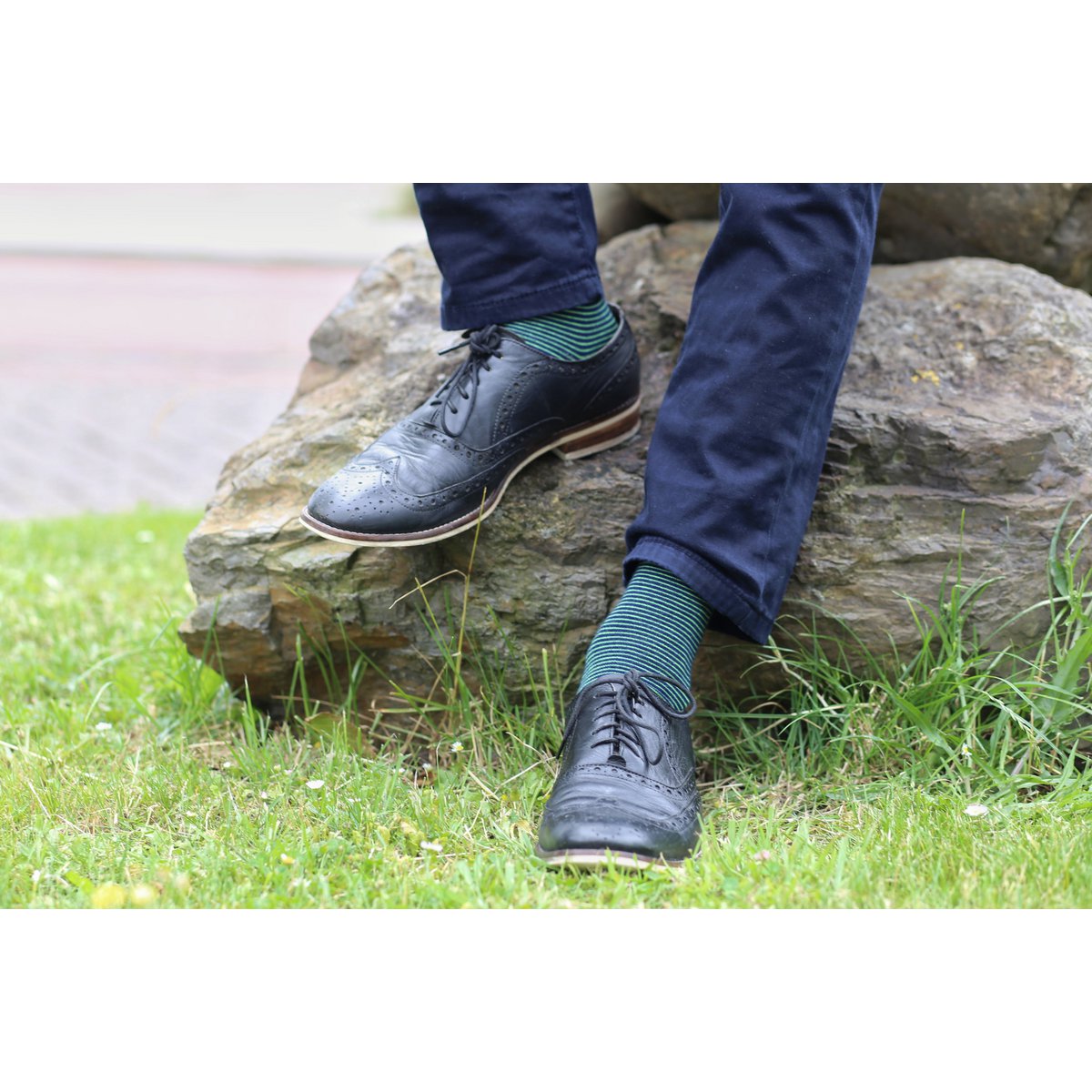 Green Stripes Bamboo Socks