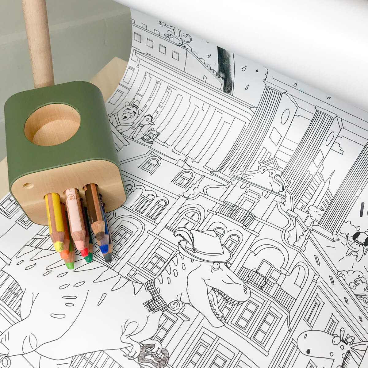 Rouleau à peindre avec motifs à colorier "urban jungle"