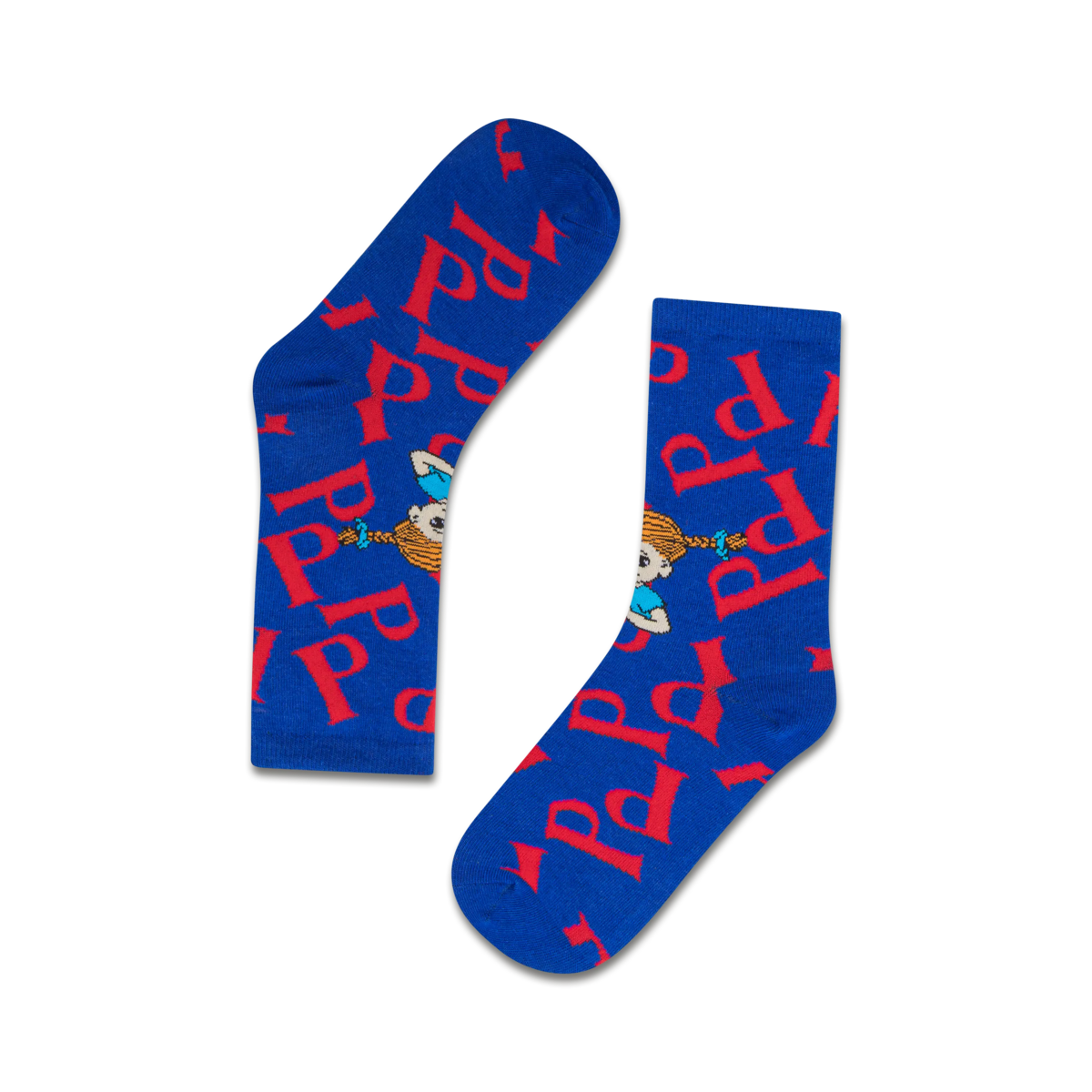 koaa – Pippi Longstocking “P” – Easy Socks blue/red