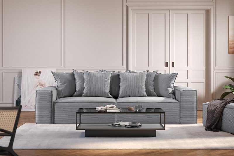 Van Morris 4-seater, Concrete Grey, Exclusive Corduroy from the Belgium company BRUTEX