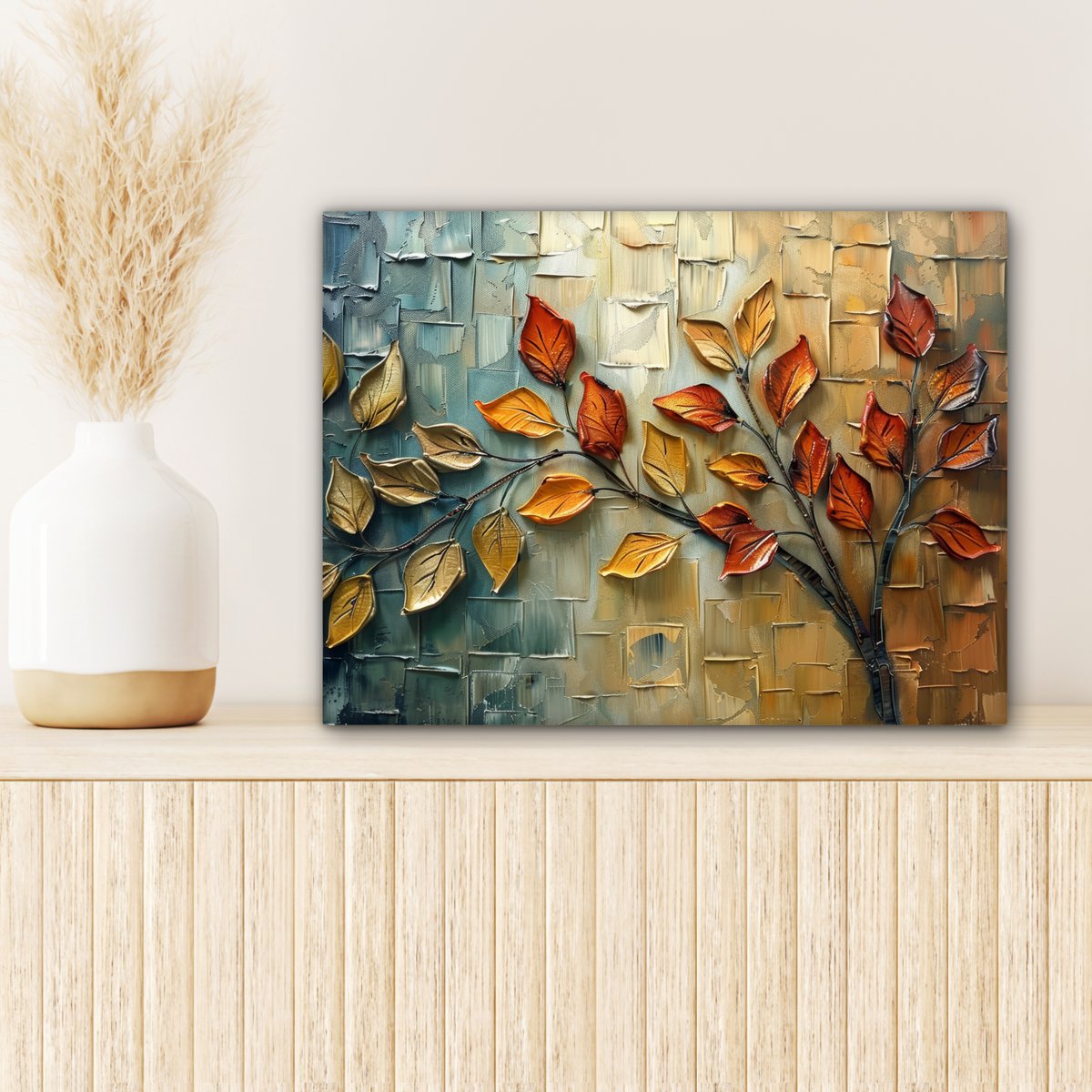 Canvas schilderij  - Wanddecoratie Boom - Abstract - Natuur - Kunst - Muurdecoratie woonkamer - Kamer decoratie modern - Abstracte schilderijen