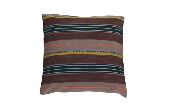 Hazan Kelim Cushion Stripes Brun Turkis